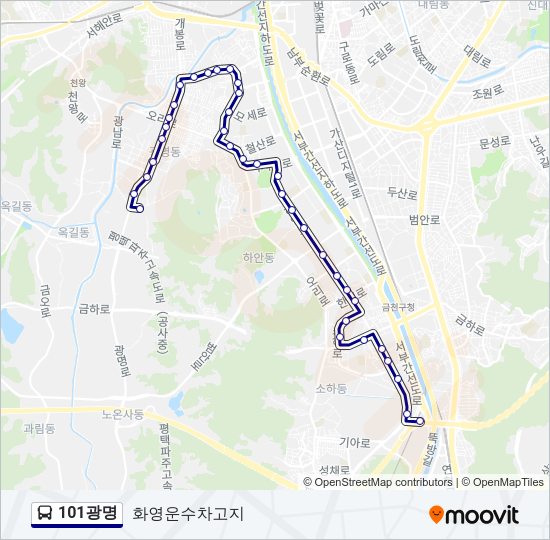 101광명 버스 노선 지도