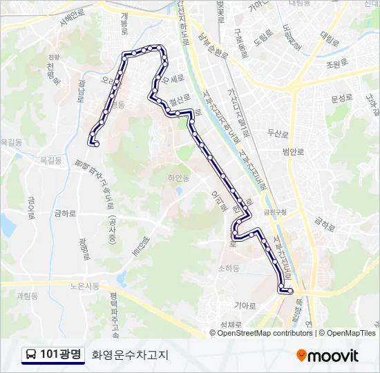 101광명 버스 노선 지도