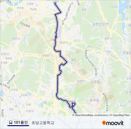 101용인 bus Line Map