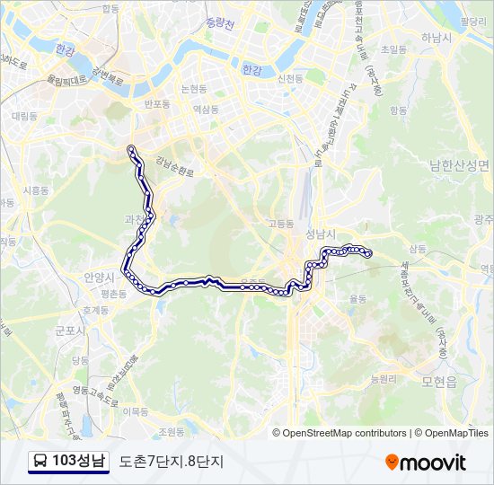103성남 버스 노선 지도