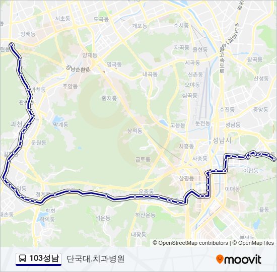 103성남 bus Line Map
