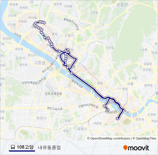 108고양 bus Line Map