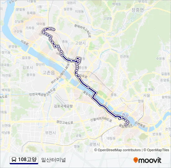 108고양 Bus Line Map