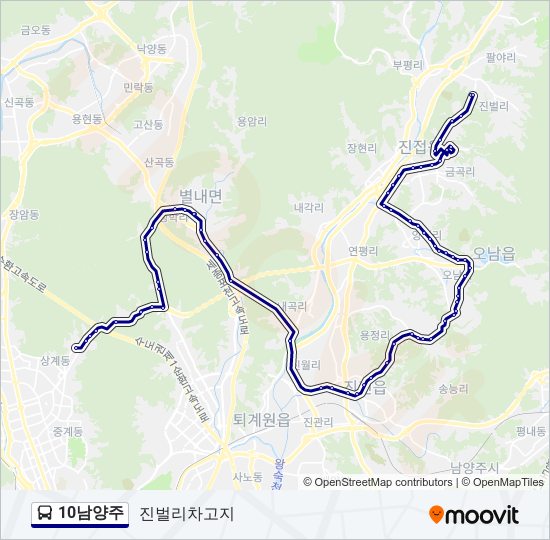 10남양주 bus Line Map