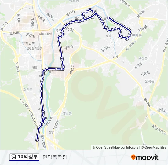 10의정부 버스 노선 지도