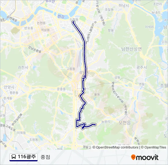 116광주 버스 노선 지도