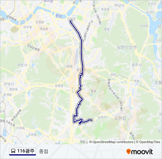 116광주 bus Line Map
