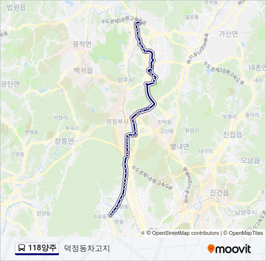 118양주 bus Line Map
