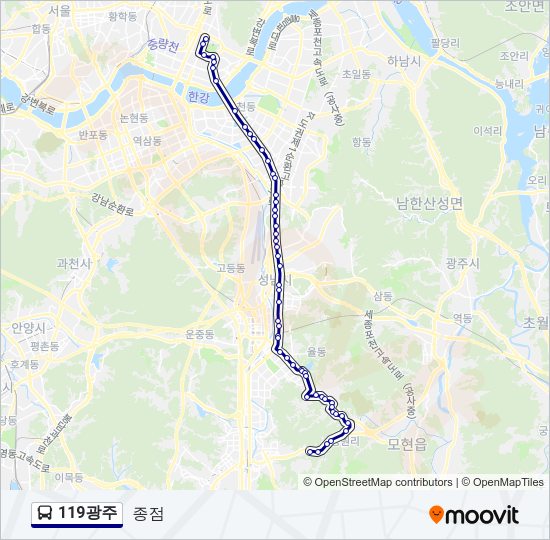 119광주 버스 노선 지도