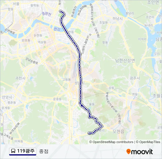 119광주 버스 노선 지도