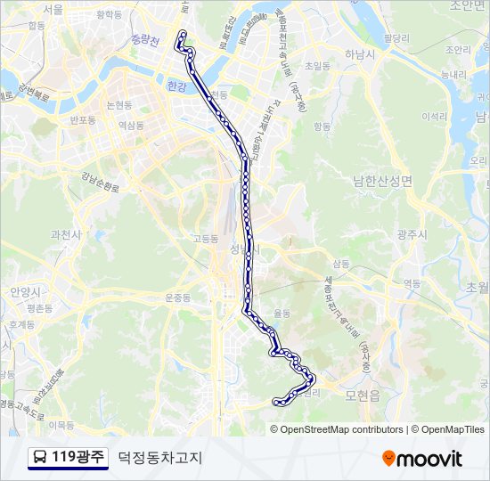 119광주 bus Line Map