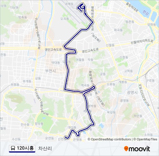 120시흥 버스 노선 지도