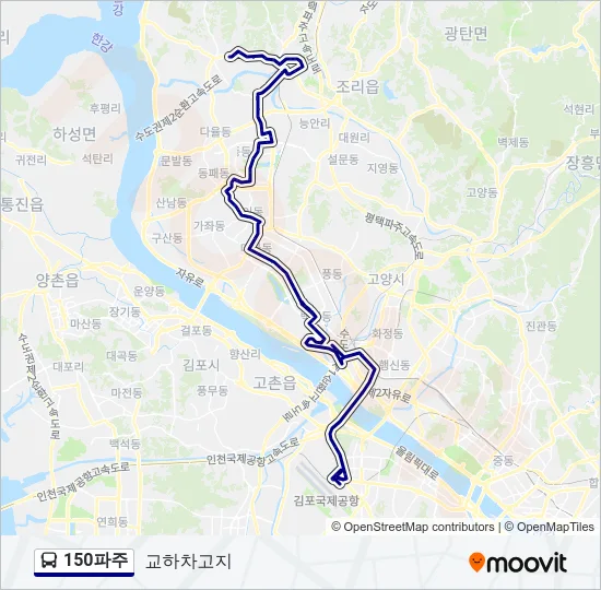150파주 Bus Line Map