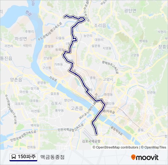 150파주 bus Line Map