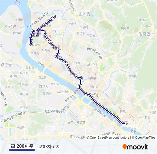 200파주 버스 노선 지도