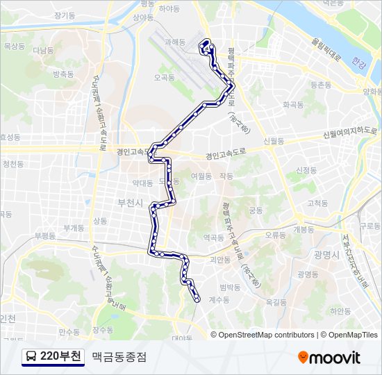 220부천 버스 노선 지도