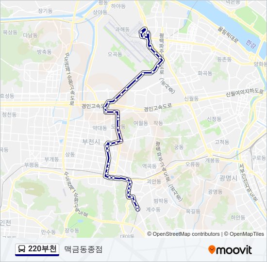 220부천 bus Line Map