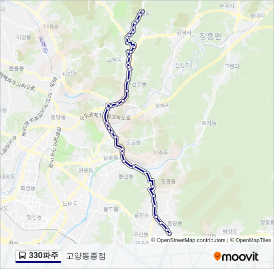 330파주 버스 노선 지도