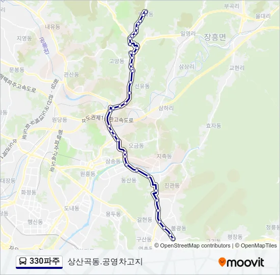 330파주 버스 노선 지도