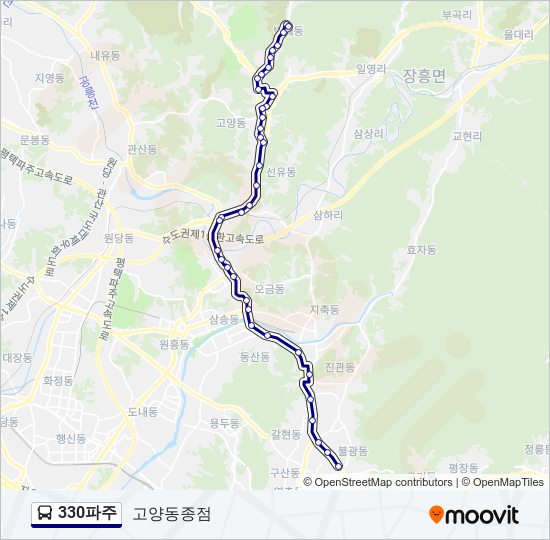 330파주 bus Line Map