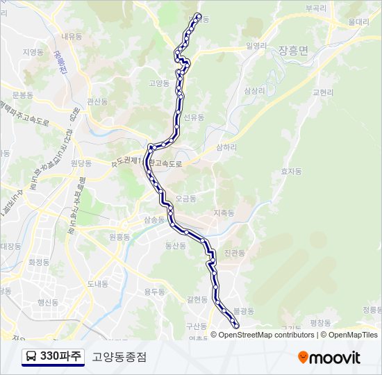330파주 bus Line Map