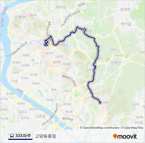 333파주 Bus Line Map