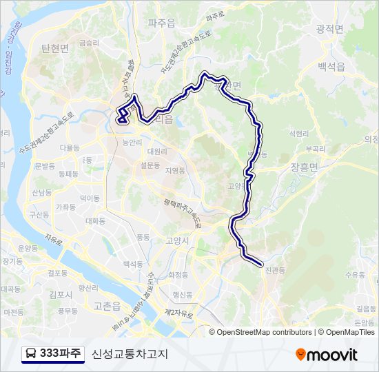 333파주 버스 노선 지도