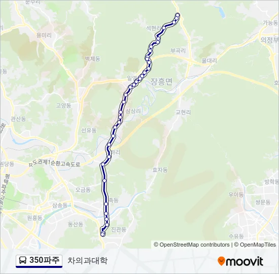 350파주 버스 노선 지도
