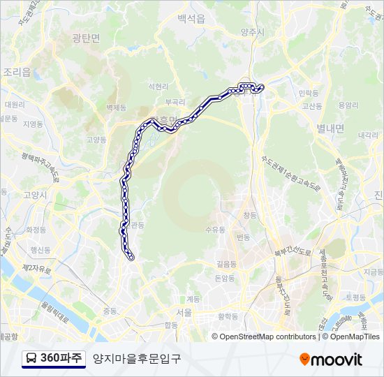 360파주 버스 노선 지도
