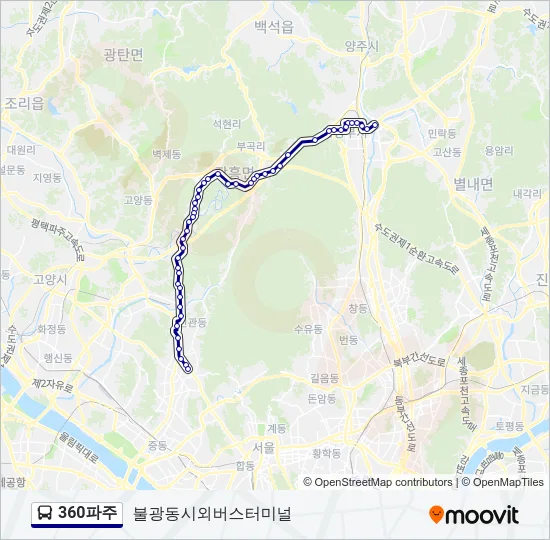 360파주 버스 노선 지도