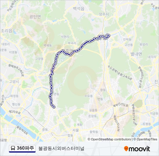 360파주 버스 노선 지도