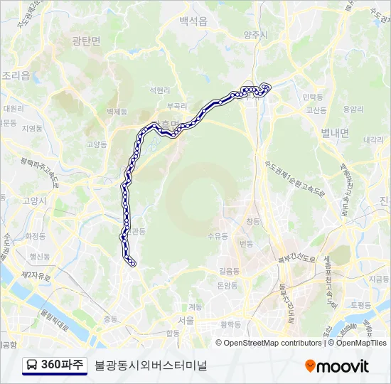 360파주 버스 노선 지도