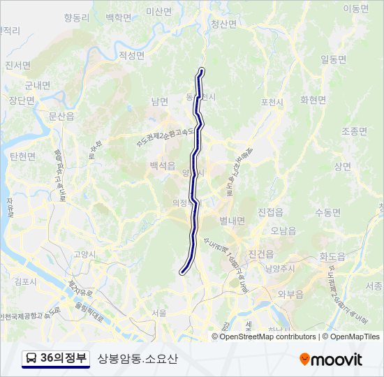 36의정부 버스 노선 지도