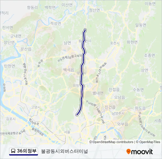 36의정부 Bus Line Map