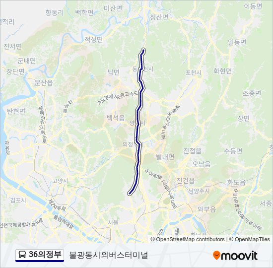 36의정부 bus Line Map