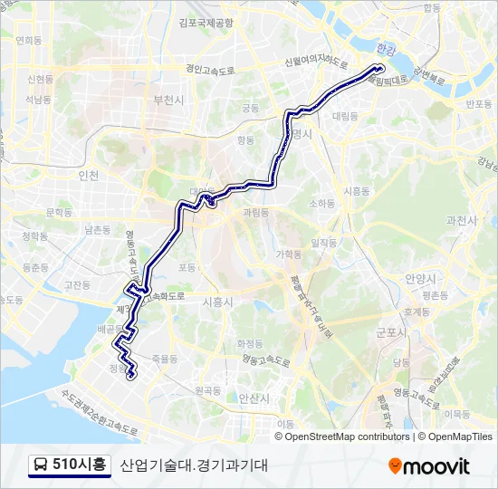 510시흥 버스 노선 지도