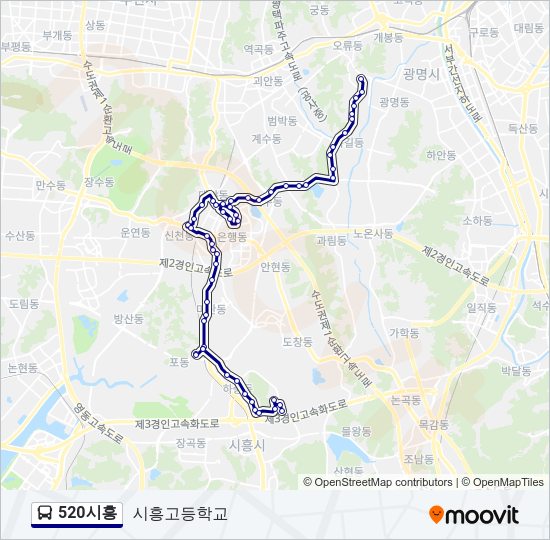 520시흥 버스 노선 지도