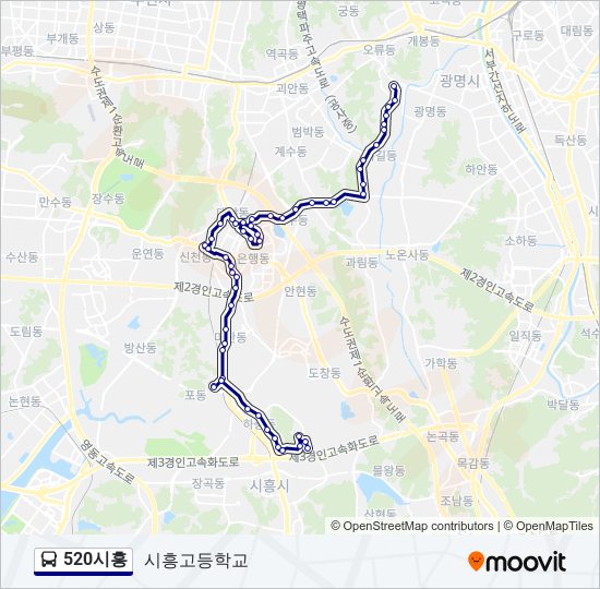 520시흥 버스 노선 지도