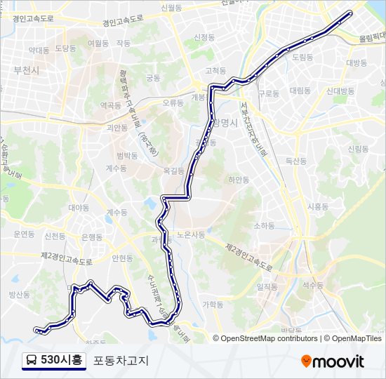 530시흥 버스 노선 지도