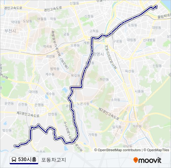 530시흥 버스 노선 지도