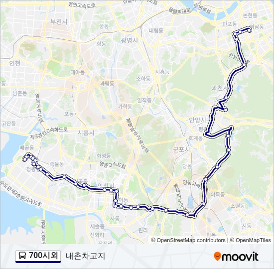 700시외 bus Line Map