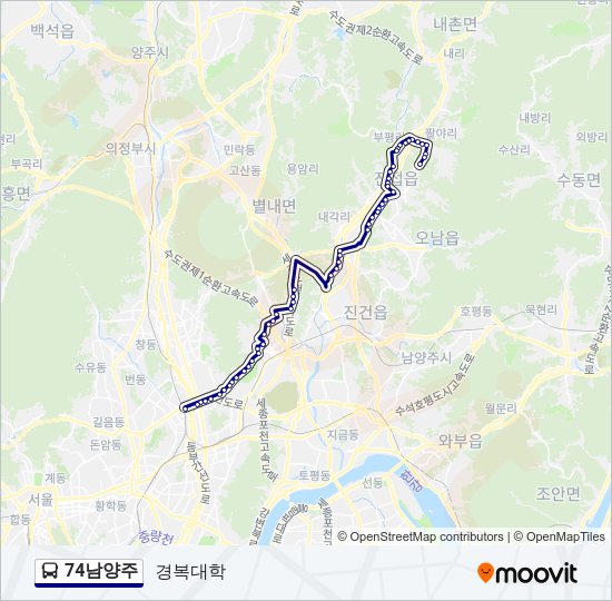 74남양주 버스 노선 지도