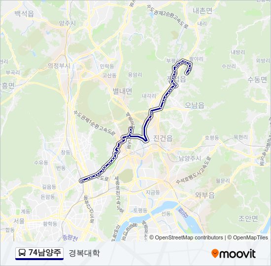 74남양주 bus Line Map