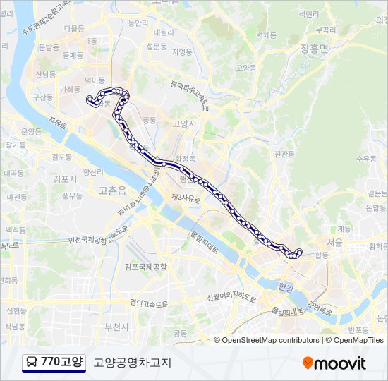 770고양 bus Line Map