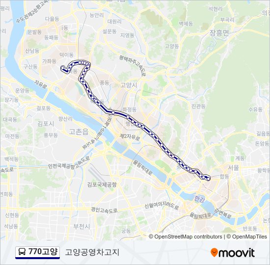 770고양 bus Line Map