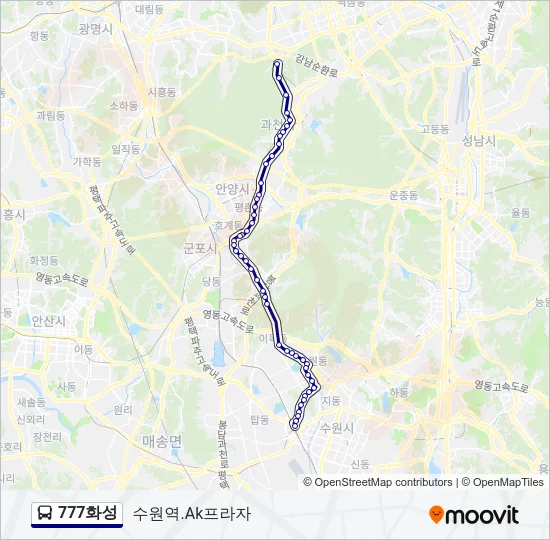 777화성 버스 노선 지도