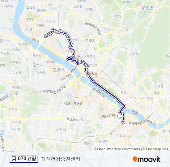 870고양 bus Line Map