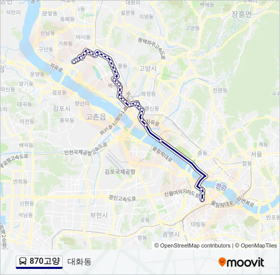 870고양 Bus Line Map