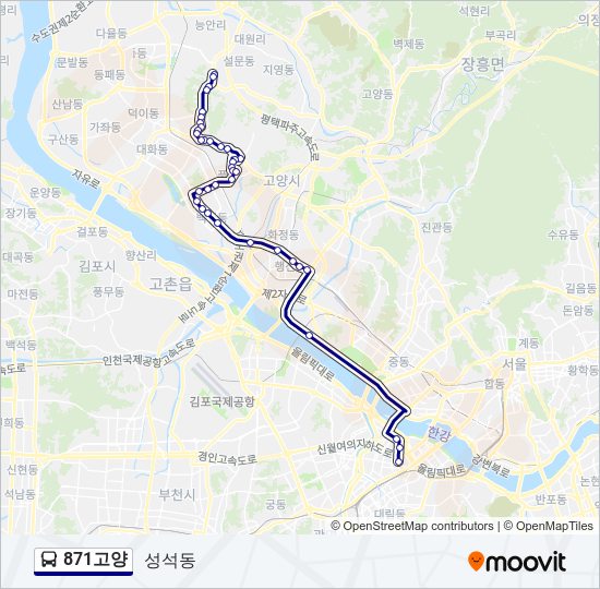 871고양 bus Line Map