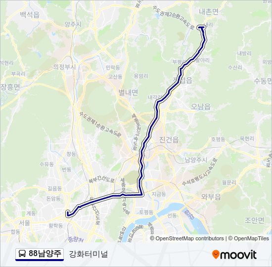 88남양주 bus Line Map